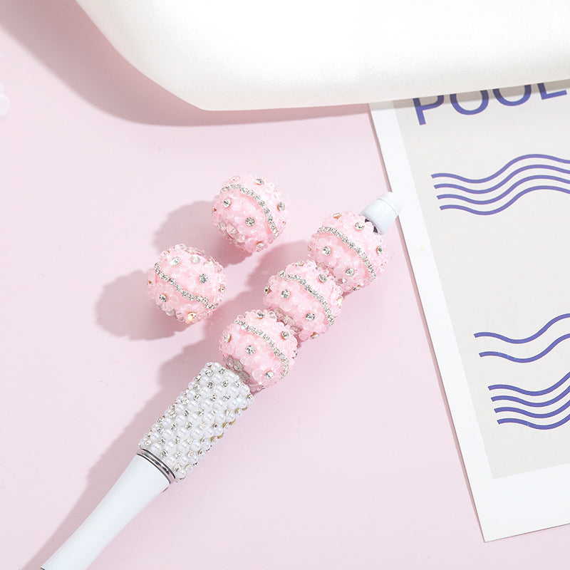 Wholesale 10pcs Heavy Industry Transparent Flower Straight Hole Balls